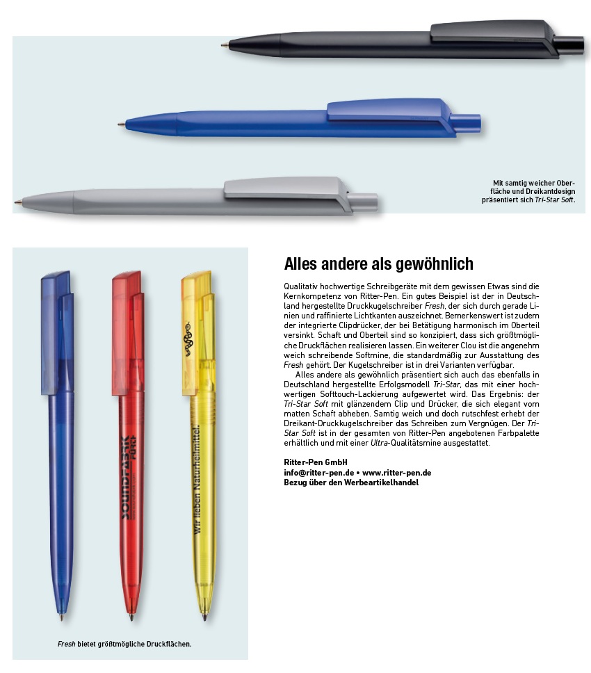 Kugelschreiber Schreibgeräte Tri-Star Soft Fresh Transparent Ritter Pen